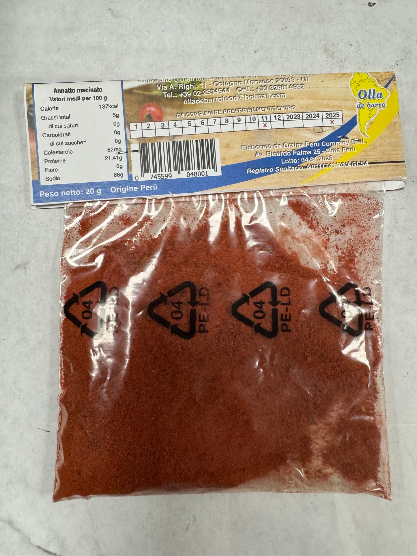 ACHIOTE IN POLVERE ANNATTO IN POLVERE